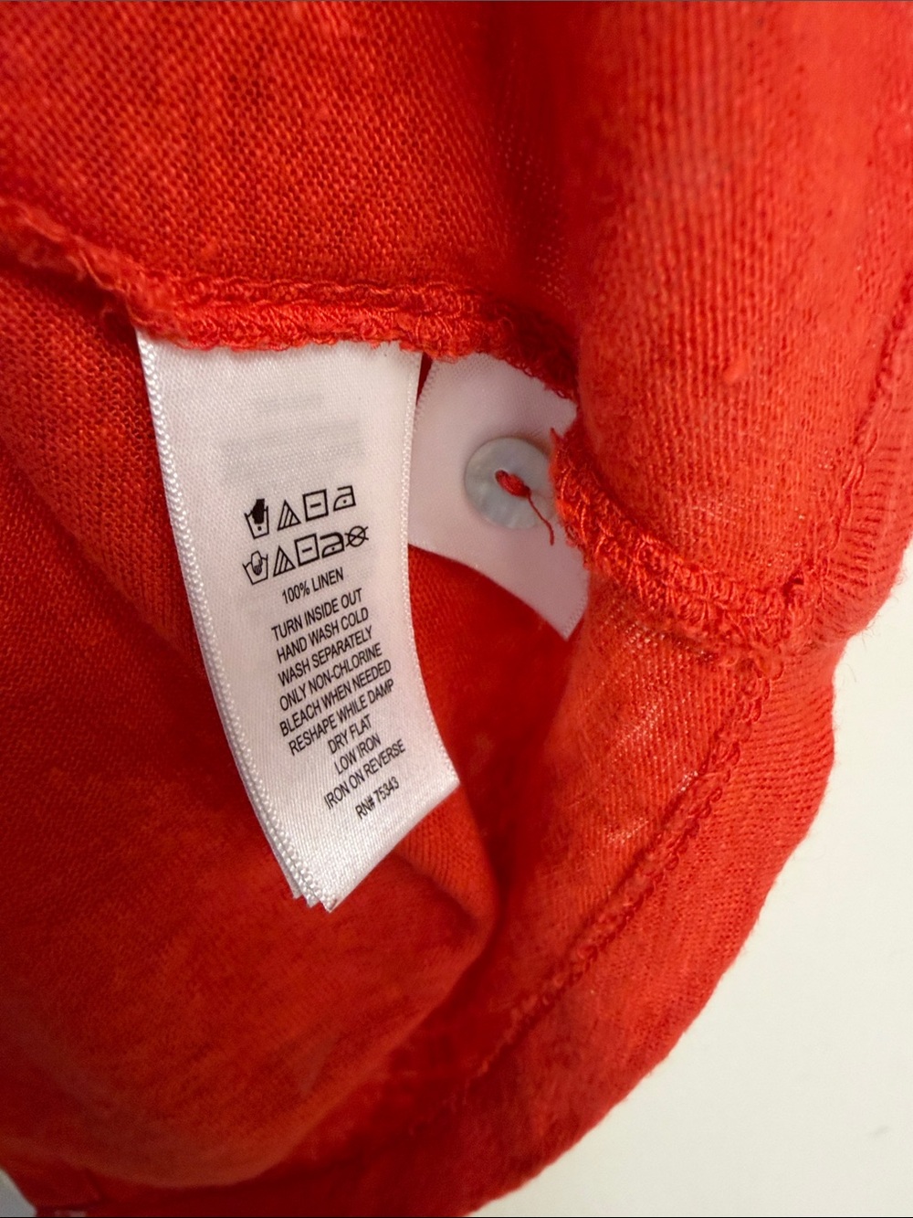 Tahari Bright Reddish Orange Linen-Blend Cap Sleeve Tank - Picture 6 of 6